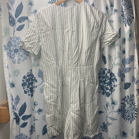 BCBG White and Blue Stripe Button Romper- Sz M - Picture 5 of 6